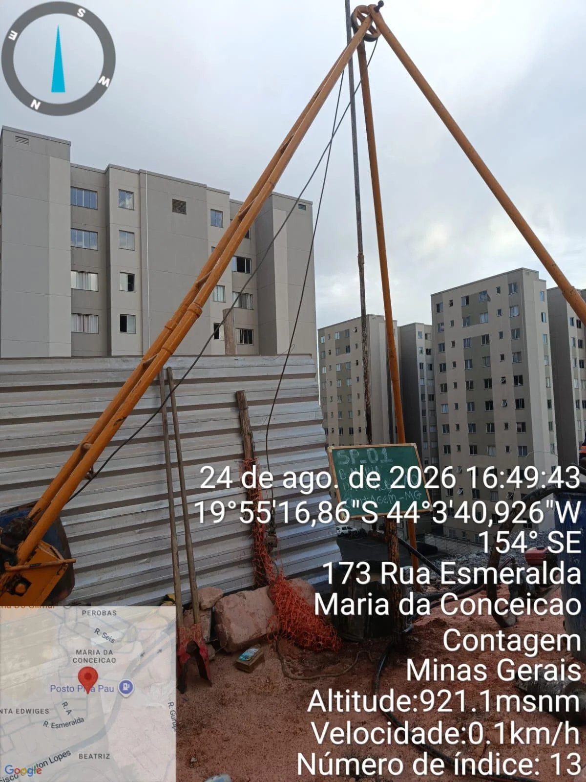 Equipamento de sondagem no empreendimento Gran Vic Bonsucesso em Contagem